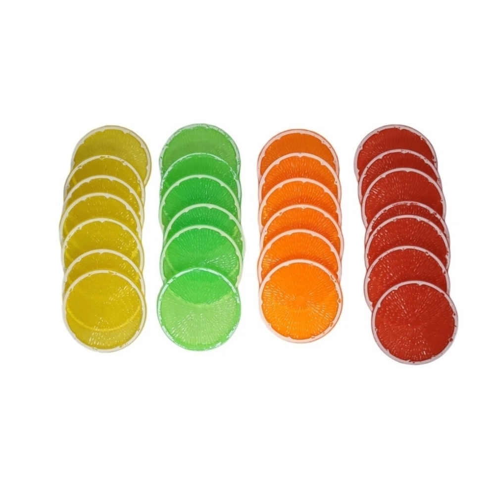 Citrus Coasters Collection Slices Acrylic  Lot Of 26 Vintage 3⅞" D Bargains Buys